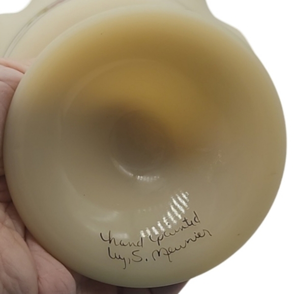 FENTON vintage signed glass custard dish - Picture 10 of 13